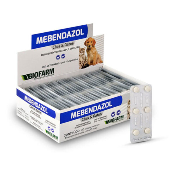 MEBENDAZOL CAES E GATOS 6 COMPRIMIDOS