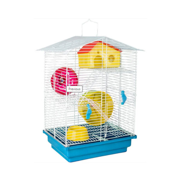 GAIOLA HAMSTER 3 ANDAR ARAMADO 46X30X23