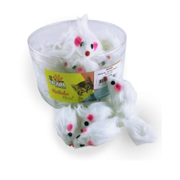 PELUCIA RATINHO BRANCO POTE C/30UND